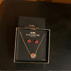 Coach necklace and earring set